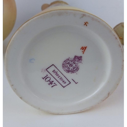 477 - ROYAL WORCESTER, A MIXED COLLECTION OF LATE 19TH CENTURY BLUSH IVORY FINE BONE CHINA ORNAMENTAL ITEM... 