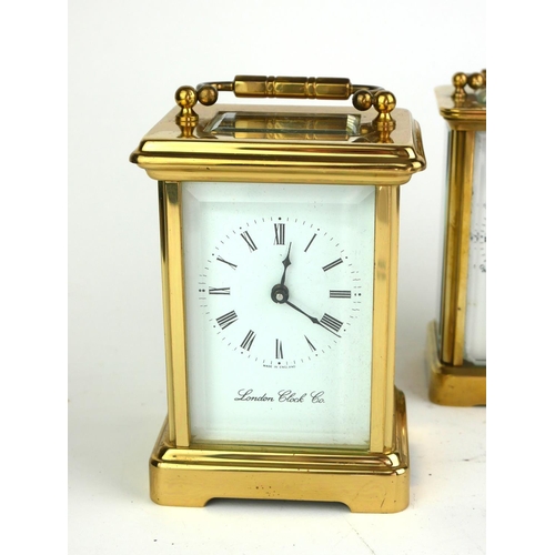 491 - LONDON CLOCK COMPANY, A 20TH CENTURY GILT BRASS CARRIAGE CLOCK
Having a single carry handle, visual ... 