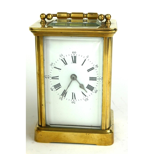 491 - LONDON CLOCK COMPANY, A 20TH CENTURY GILT BRASS CARRIAGE CLOCK
Having a single carry handle, visual ... 