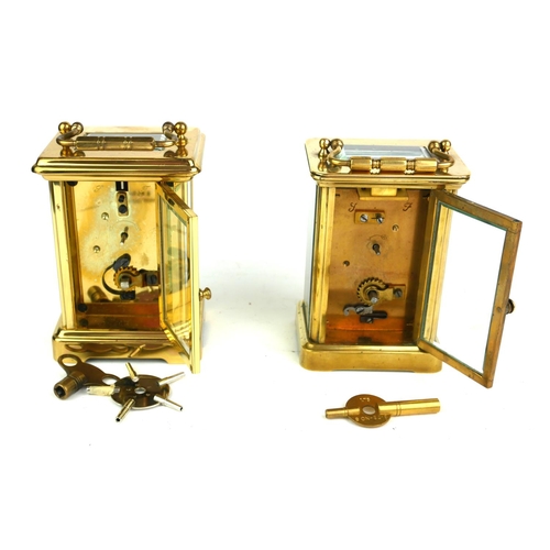 491 - LONDON CLOCK COMPANY, A 20TH CENTURY GILT BRASS CARRIAGE CLOCK
Having a single carry handle, visual ... 