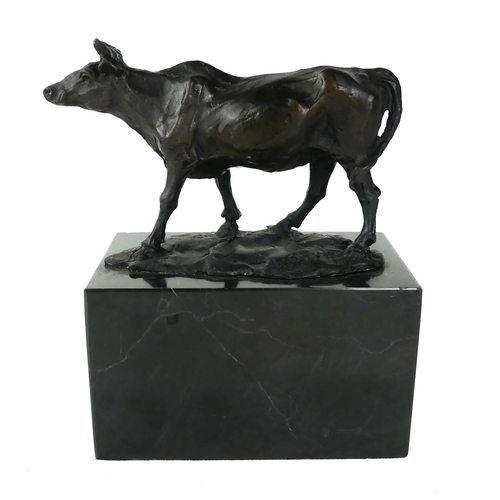 534 - AFTER LOUIS ALBERT CARVIN, 1875 - 1951, A BRONZE FIGURE OF A COW Standing pose signed to base 'I Car... 