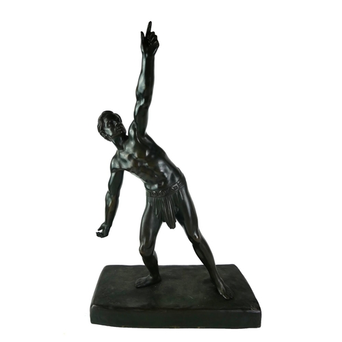 542 - AFTER DIMITRI CHIPARUS, A BRONZE MODEL OF A STANDING SEMINUDE DISCUS THROWER
Raised on a rectangular... 