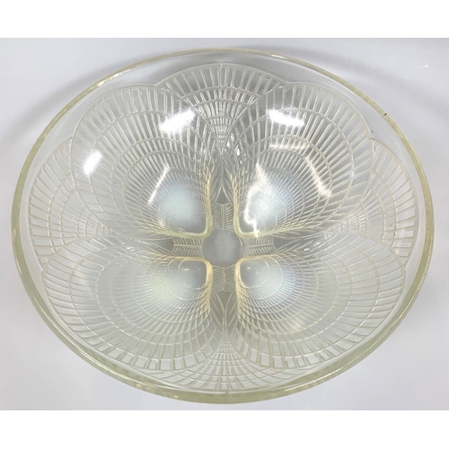 579 - RENÉ LALIQUE, FRENCH, 1860 - 1945, OPALESCENT COQUILLE PATTERN GLASS BOWL
Signed R. Lalique, France.... 