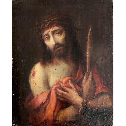 637 - FRANCISCO ANTONIO VALLEJO, MEXICAN, 1722 - 1785, OIL ON CANVAS
Portrait of Christ, signed lower left... 