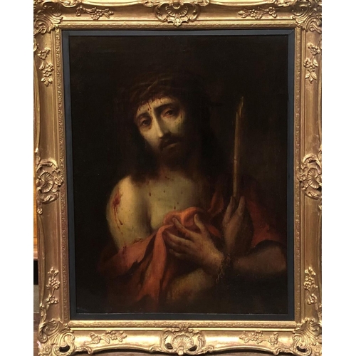 637 - FRANCISCO ANTONIO VALLEJO, MEXICAN, 1722 - 1785, OIL ON CANVAS
Portrait of Christ, signed lower left... 