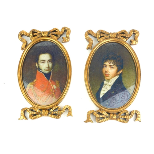 643 - A PAIR OF OVAL PORTRAIT PRINTS
To include Duke of Wellington in red military attire, in gilt frames ... 