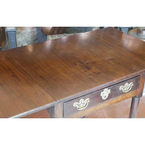 726 - AN 18TH CENTURY CUBAN MAHOGANY DROP LEAF SIDE TABLE
The single drawer fitted with brass handles and ... 