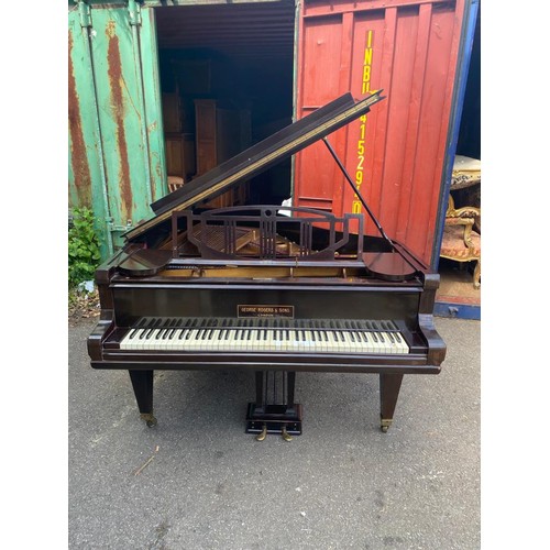 813 - GEORGE RODGERS & SONS LONDON
A mahogany cased baby grand piano 
Condition overall good some light ma... 