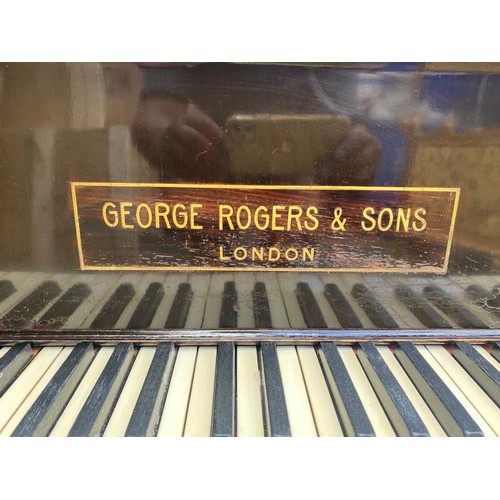 813 - GEORGE RODGERS & SONS LONDON
A mahogany cased baby grand piano 
Condition overall good some light ma... 