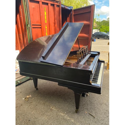 813 - GEORGE RODGERS & SONS LONDON
A mahogany cased baby grand piano 
Condition overall good some light ma... 