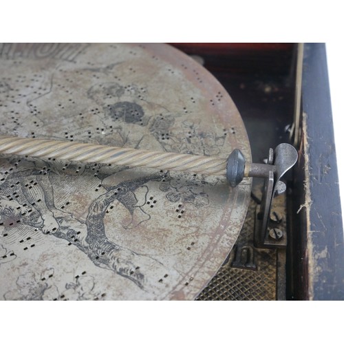 427A - A 19TH CENTURY TABLE TOP WALNUT CASED SYMPHONION In working order Condition Working, case dull