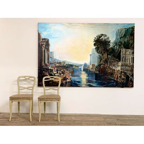 455 - A LARGE LATE 20TH CENTURY CLASSICAL LANDSCAPE OIL ON CANVAS ‘DIDO BUILDING CARTHAGE’ AFTER J. M. W. ... 
