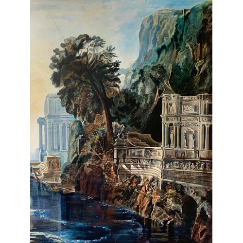 455 - A LARGE LATE 20TH CENTURY CLASSICAL LANDSCAPE OIL ON CANVAS ‘DIDO BUILDING CARTHAGE’ AFTER J. M. W. ... 