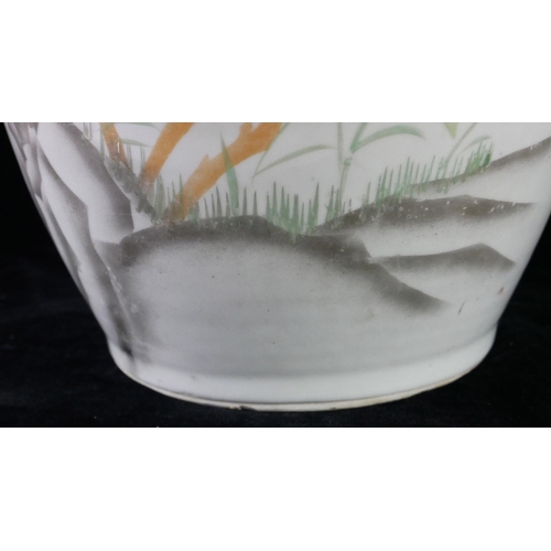 417 - A LARGE EARLY/MID 20TH CENTURY CHINESE
Decorated with flowers and poetry.
(58cm)

Condition: small c... 