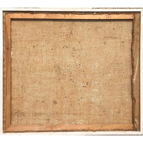 525 - A.P.B., 1965, FOLLOWER OF PICASSO OIL ON CANVAS 
Semi nude couple in a garden setting, signed with i... 