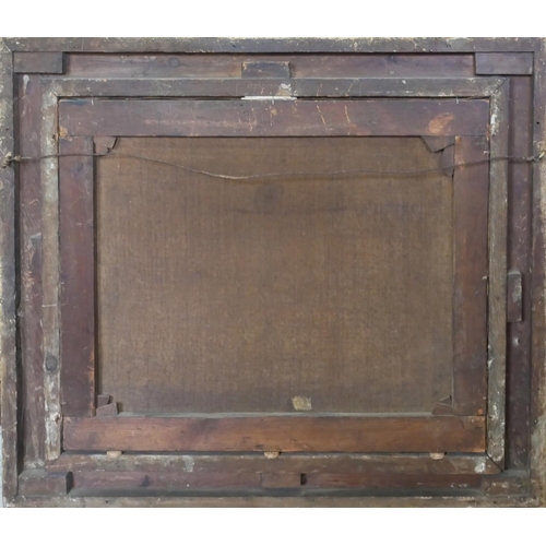 540 - A FOLLOWER OF GEORGE LAMBERT, 1700 - 1765, OIL ON CANVAS
Lakeside landscape, with hilltop castle bey... 