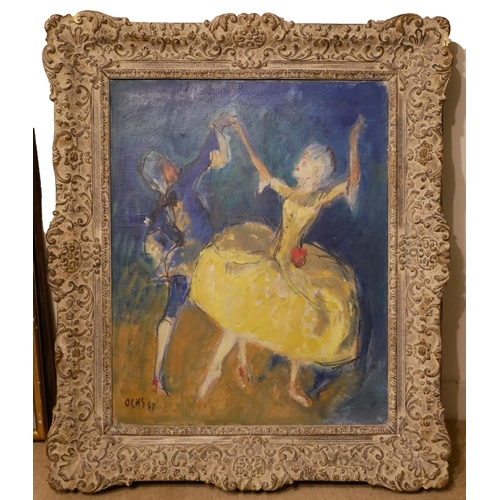 553 - JACQUES OCHS, BELGIAN, 1883 - 1971, OIL ON CANVAS
Ballet dancers, signed and dated 1947.
(frame 59cm... 