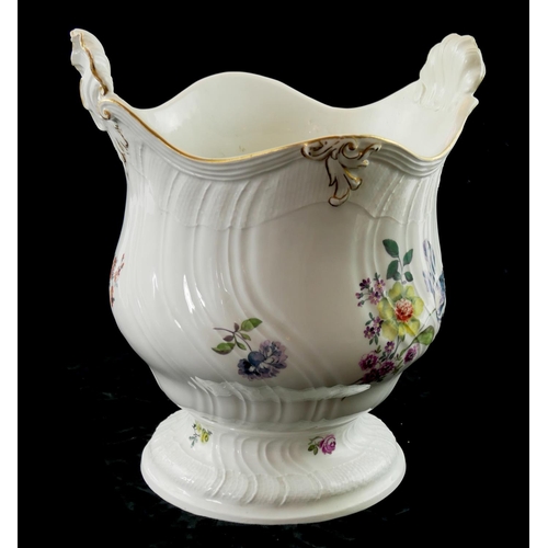 245 - MEISSEN, AN 18TH CENTURY PRE ACADEMIC HARD PASTE PORCELAIN WINE COOLER
Painted with floral sprays an... 