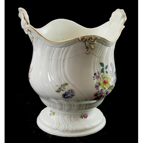245 - MEISSEN, AN 18TH CENTURY PRE ACADEMIC HARD PASTE PORCELAIN WINE COOLER
Painted with floral sprays an... 
