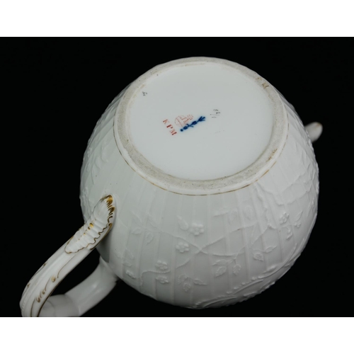 133 - ROYAL BERLIN WORKS, KŐNIGLISCHE PORZELLAN MANUFAKTUR, A LATE 19TH CENTURY BLANC DE CHINE BULBOUS TEA... 