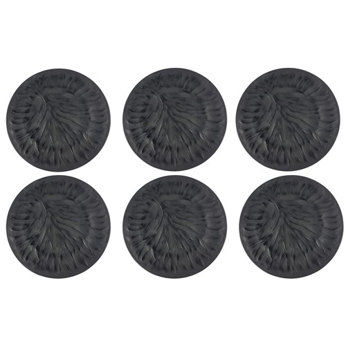 23 - A SET OF SIX BLACK LALIQUE GLASS PLATES
In the Algues pattern, etched on base ‘Lalique, France’.
(di... 