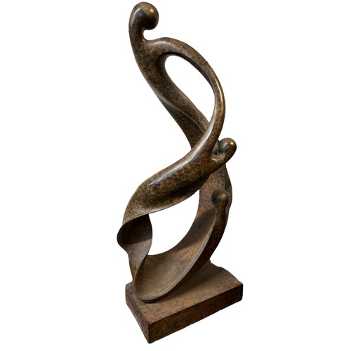 176 - A 20TH CENTURY ABSTRACT BRONZE SCULPTURE.
(90cm)

Condition: good throughout, no damage or restorati... 