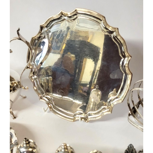 50 - HARRODS, AN EARLY 20TH CENTURY SILVER PLATE SALVER 
Together with a pair of heavy plated galloping h... 