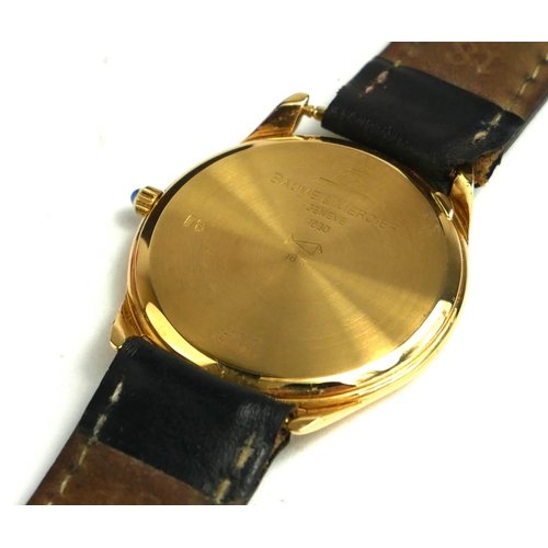 58 - BAUME AND MERCIER, PULSATIONS, A GENT’S 18CT GOLD GENT’S WRISTWATCH
Circular white dial with calenda... 