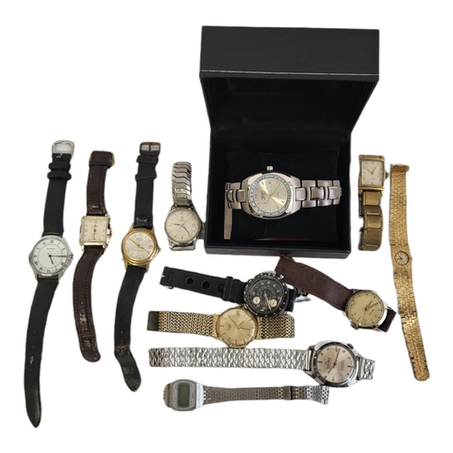 35 - LUCERNE SPORT, A VINTAGE GENT’S WRISTWATCH 
Together with eleven other wristwatches to include Buren... 