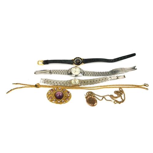 8 - A VINTAGE 9CT GOLD FINE LINK NECKLACE
Together with a rolled gold locket and chain, a rolled gold ne... 