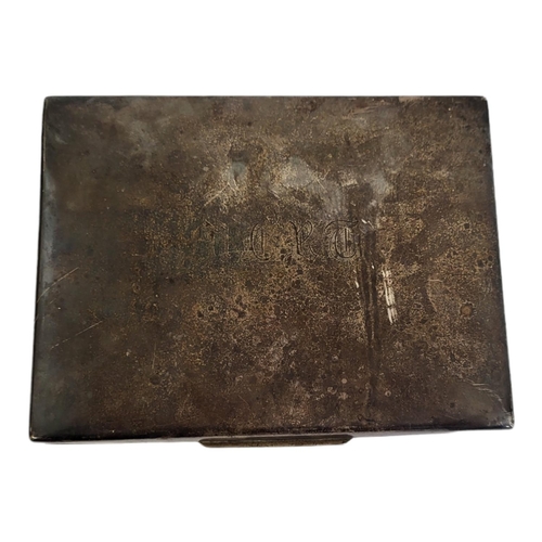 80 - A LARGE EARLY 20TH CENTURY STERLING SILVER RECTANGULAR CIGARETTE BOX
With wooden interior, hallmarke... 