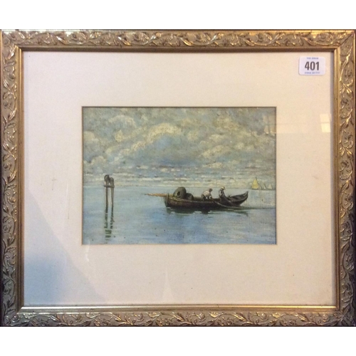 474 - THOMAS BUSH HARDY, 1842 - 1897, OIL ON BOARD
Venetian lagoon, with fishermen, signed lower left, mou... 