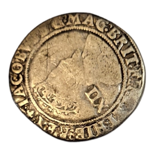 29a - KING JAMES I, 1603 - 1625, A SILVER HAMMERED  SHILLING COIN
Portrait bust of King James with shield ... 