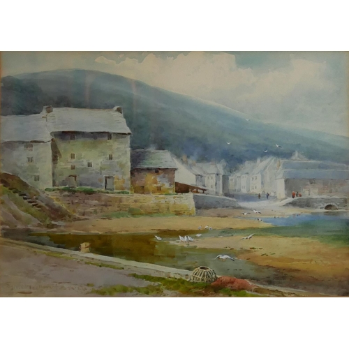 507 - HENRY JOHN SYLVESTER STANNARD, 1870 - 1951, A COLLECTION OF THREE 'CORNISH' WATERCOLOUR LANDSCAPES
C... 