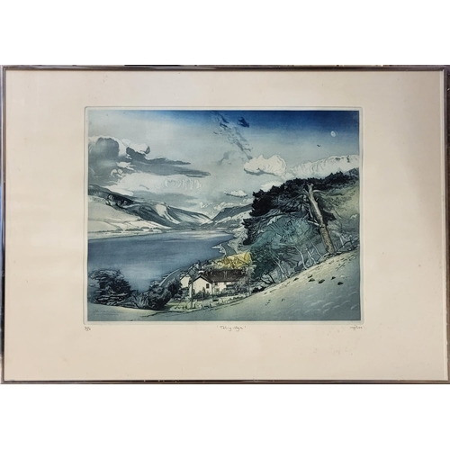 524 - GORDON MILES, A LIMITED EDITION (2/150) WELSH SCHOOL ETCHING
Landscape view, Royal Academy Summer Ex... 