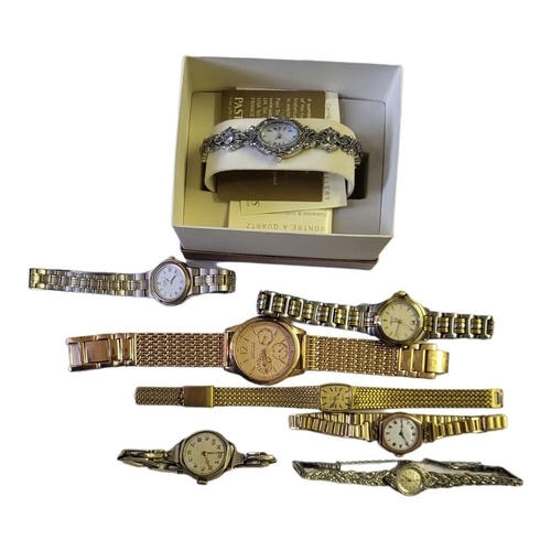 11a - AN EARLY 20TH CENTURY 9CT GOLD LADIES’ COCKTAIL WATCH
Having an adjustable rolled gold strap, togeth... 