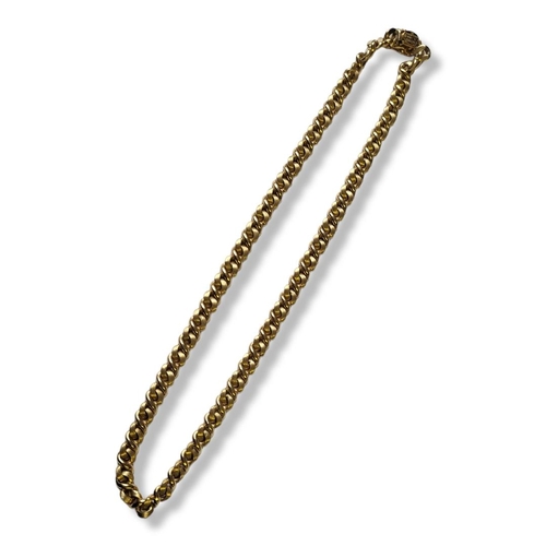 23a - CHAMPIASAN, AN ITALIAN 18CT GOLD NECKLACE
Pierced half twist links with satin finishm marked to clas... 