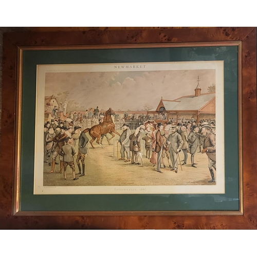 484 - A NEAR PAIR OF LATE VICTORIAN RACING PRINTS
Titled ‘The Winning Post’ and ‘Newmarket -Tattersalls - ... 