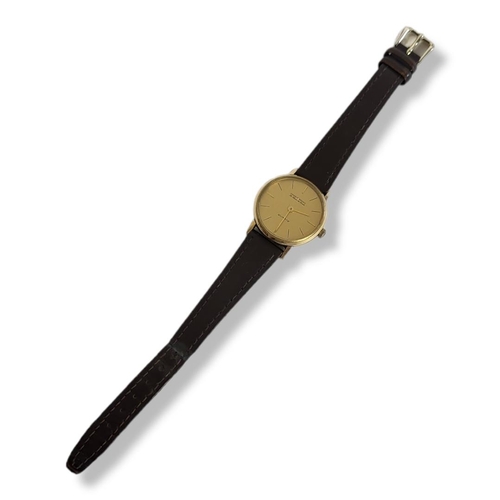 53 - GIRARD-PERREGAUX, A VINTAGE GOLD PLATED LADIES’ WRISTWATCH
Circular gold tone dial marked 'La Chaux ... 