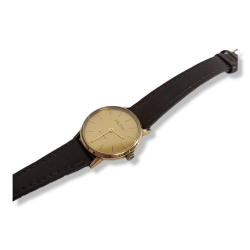 53 - GIRARD-PERREGAUX, A VINTAGE GOLD PLATED LADIES’ WRISTWATCH
Circular gold tone dial marked 'La Chaux ... 