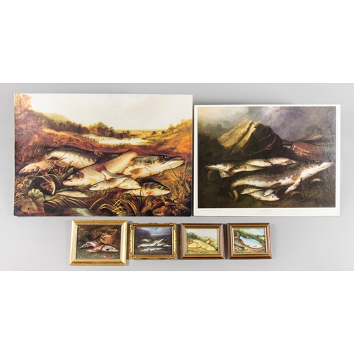 29 - SIX LATE 20TH CENTURY FISHING PRINTS INCLUDING TWO LARGE PRINTS BY HENRY LEONIDAS ROLFE (BRITISH, 18... 