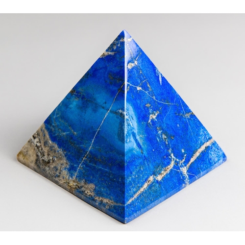 42 - A LAPIS LAZULI PYRAMID
1.3KG
(h 10.5cm x w 10.5cm x d 10.5cm)