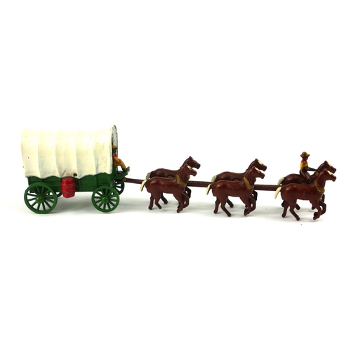 308 - LESNEY, A VINTAGE DIECAST 'COVERED WAGON'
An American Wild West 'Conestoga' wagon and horses, in ori... 