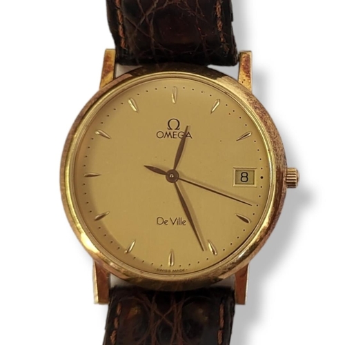 192 - OMEGA, DE VILLE, A VINTAGE 18CT GOLD GENT’S WRISTWATCH
Ultra thin case with gold tone dial and calen... 