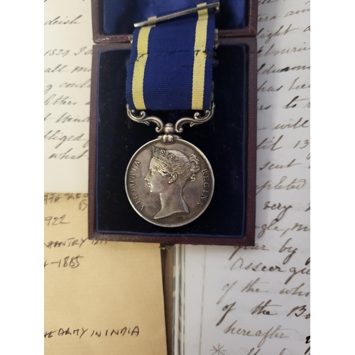 269 - A RARE VICTORIAN SILVER 'BATTLE OF MOOLTAN' WAR MEDAL AND ASSOCIATED EPHEMERA
Awarded to Major John ... 