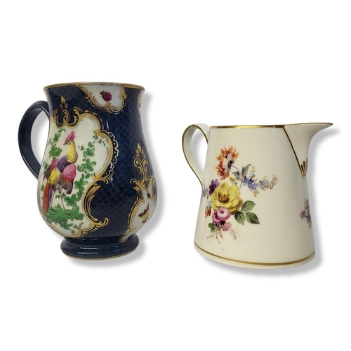 302A - MEISSEN, A 19TH CENTURY HARD PASTE GILDED PORCELAIN WATER JUG
Decorated to both sides with summer De... 