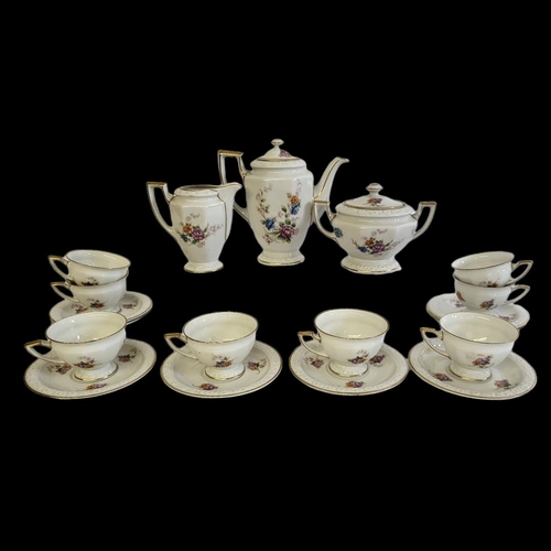 ROSENTHAL, AN ART DECO FORM POST WAR U.S. ZONE PORCELAIN COFFEE SERVICE ...