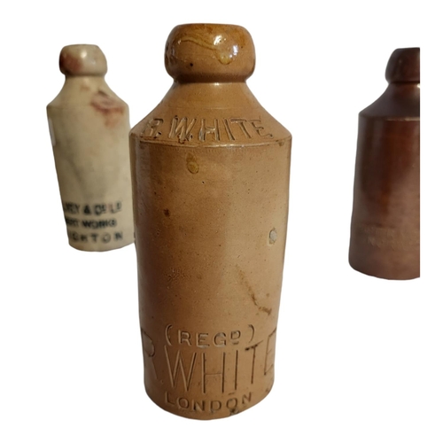 352 - A 19TH CENTURY ENGLISH SALT GLAZED STONEWARE BOTTLES
Various Victorian and later stoneware bottles, ... 