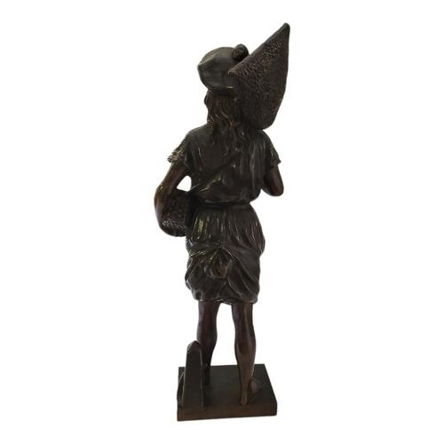 357 - J. GARNIER, A 19TH CENTURY FRENCH SCHOOL CAST BRONZE MODEL, CREVETTES BOY
Wearing provincial Normand... 