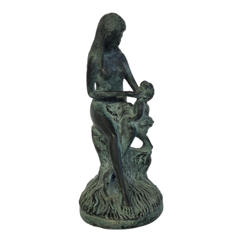 363 - A 20TH CENTURY BRONZE FIGURAL GROUP, A SEATED FEMALE AND CHILD
Unsigned.
(approx 25cm)

Condition: g... 